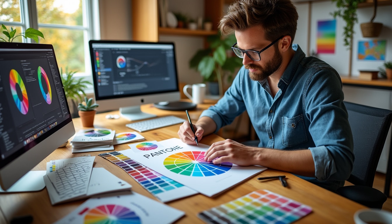Illustration: Principes de la théorie des couleurs pour une charte graphique harmonieuse